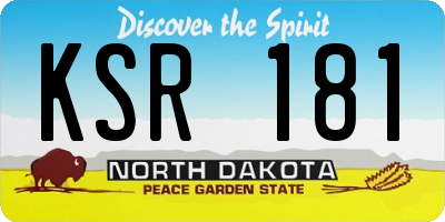 ND license plate KSR181