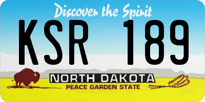 ND license plate KSR189