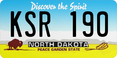 ND license plate KSR190