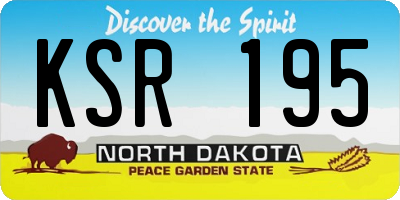 ND license plate KSR195