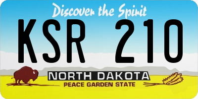 ND license plate KSR210
