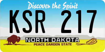 ND license plate KSR217