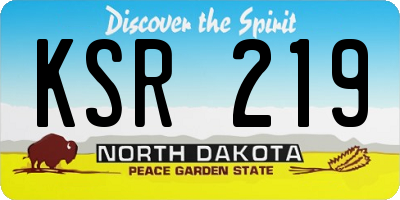 ND license plate KSR219