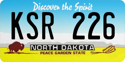ND license plate KSR226
