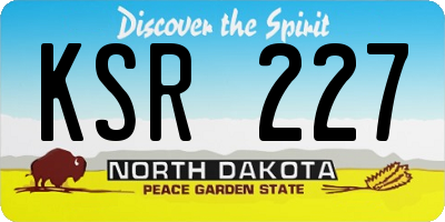 ND license plate KSR227