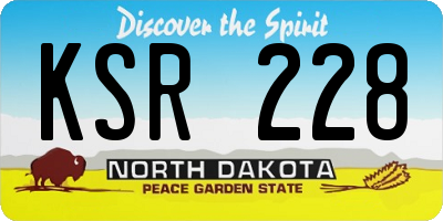 ND license plate KSR228