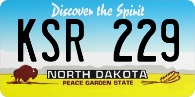 ND license plate KSR229