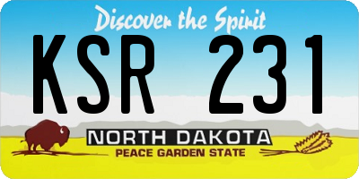 ND license plate KSR231