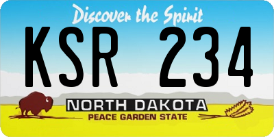 ND license plate KSR234
