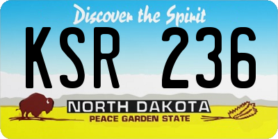 ND license plate KSR236