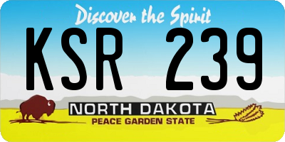 ND license plate KSR239