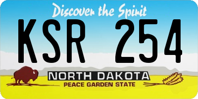 ND license plate KSR254