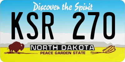 ND license plate KSR270