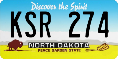 ND license plate KSR274