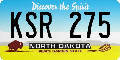 ND license plate KSR275