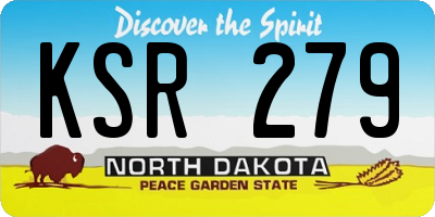 ND license plate KSR279