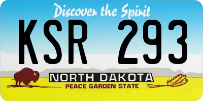ND license plate KSR293