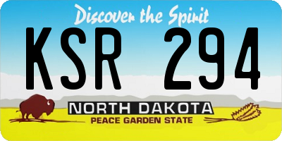 ND license plate KSR294