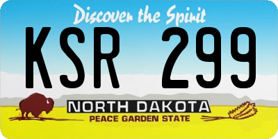 ND license plate KSR299