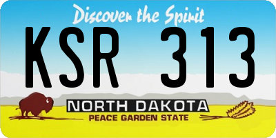 ND license plate KSR313