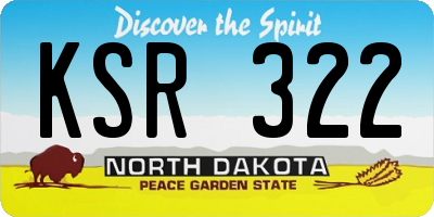 ND license plate KSR322