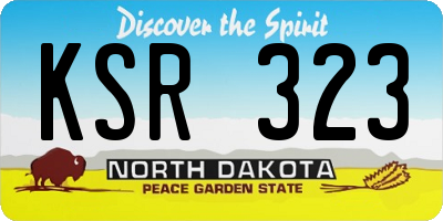 ND license plate KSR323
