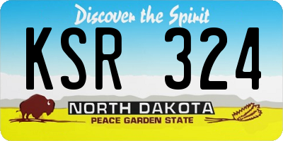 ND license plate KSR324