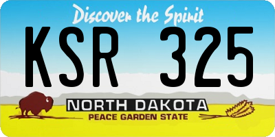 ND license plate KSR325