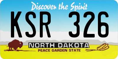 ND license plate KSR326