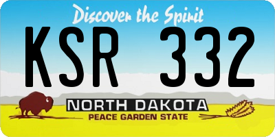 ND license plate KSR332