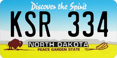 ND license plate KSR334