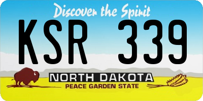 ND license plate KSR339