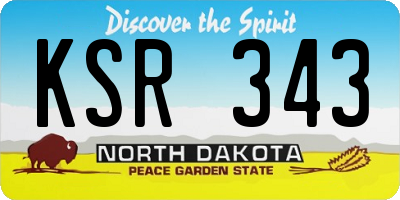 ND license plate KSR343