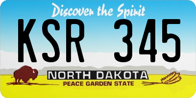 ND license plate KSR345