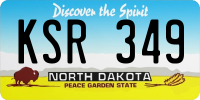 ND license plate KSR349