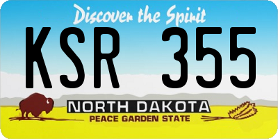 ND license plate KSR355