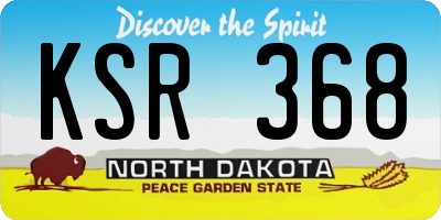 ND license plate KSR368