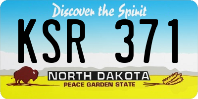 ND license plate KSR371