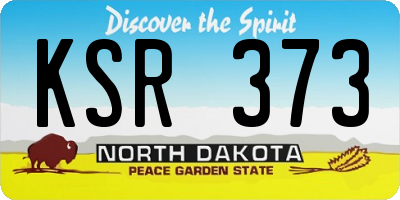 ND license plate KSR373
