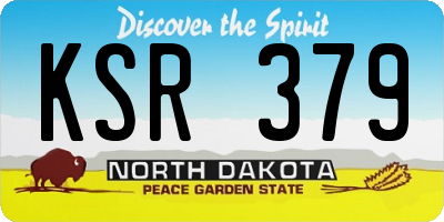 ND license plate KSR379