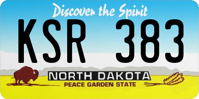 ND license plate KSR383