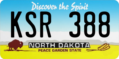 ND license plate KSR388