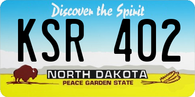 ND license plate KSR402