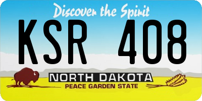 ND license plate KSR408
