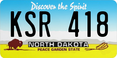 ND license plate KSR418