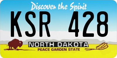 ND license plate KSR428