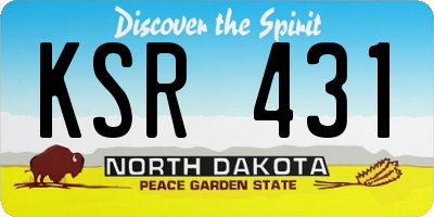 ND license plate KSR431