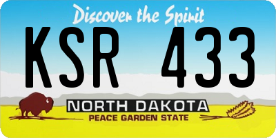 ND license plate KSR433