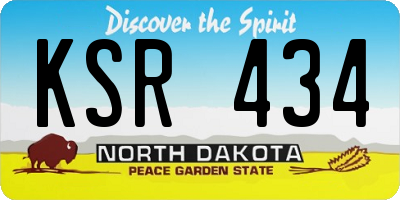 ND license plate KSR434