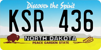 ND license plate KSR436